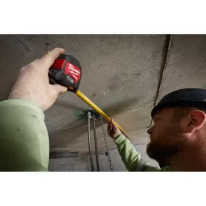 Milwaukee 25 ft. x 1.3 in. Gen II STUD Magnetic Tape Measure with 14 ft. Standout with Fastback Compact Folding Utility Knife