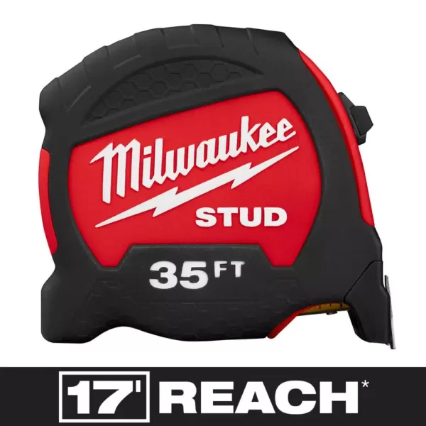 Milwaukee 35 ft. x 1.3 in. Gen II STUD Tape Measure with 17 ft. Reach