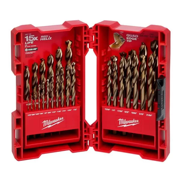 Milwaukee Cobalt Red Helix Drill Bit Set for Drill Drivers (29-Piece)