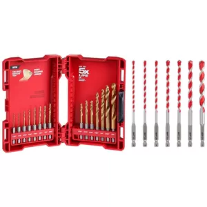 Milwaukee SHOCKWAVE IMPACT DUTY Titanium Drill Bit Set W/ Carbide Hammer Drill Bit Kit (22-Piece)