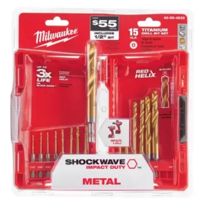 Milwaukee SHOCKWAVE Impact Duty Titanium Drill Bit Set (15-Piece) with SHOCKWAVE Impact Duty Steel Driver Bit Set (45-Piece)