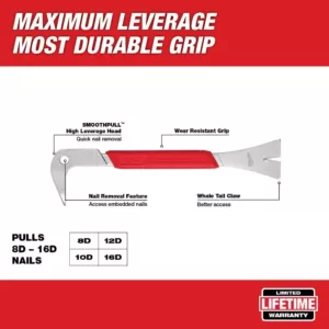 Milwaukee 10 in. Molding Puller Pry Bar