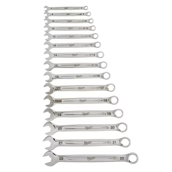 Milwaukee Combination Metric Wrench Mechanics Tool Set (15-Piece)