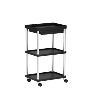 Mind Reader 3-Tier 7-Compartment Rolling Black Coffee Cart