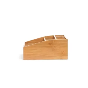 Mind Reader 9-Compartment Square Bamboo Condiment Organizer