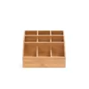 Mind Reader 9-Compartment Square Bamboo Condiment Organizer