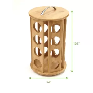 Mind Reader 24-Capacity Bamboo K-Cup Storage Organizer and Coffee Pod Carousel