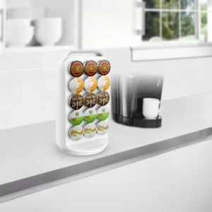 Mind Reader 30-Capacity White K-Cup Storage and Coffee Pod Carousel