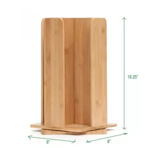 Mind Reader Tawny Bamboo Rotating Cup Holder and Lid Holder