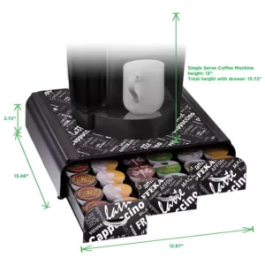 Mind Reader Anchor 36-Capacity Black Coffee Pod Storage Drawer