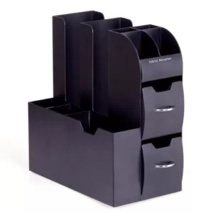 Mind Reader Coffee/Condiment Black Holder with K-Cup Drawer and Room for Sleeve Dispenser