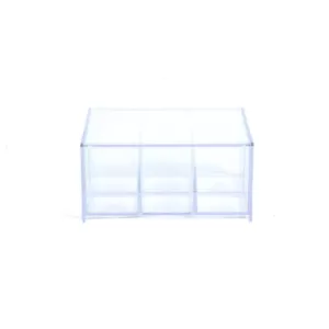 Mind Reader Acrylic Clear with Lid 6-Compartment Pantry Organizer For Kitchen Tea Bag Storage and Organizer Holder