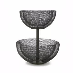 Mind Reader Black 2-Tier Mesh Decorative Fruit Bowl