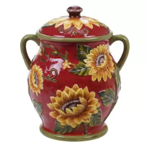 Certified International Sunset Sunflower Ceramic Biscuit Jar