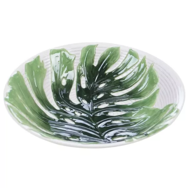 Certified International Palm Leaves 96 oz. 3-D Embossed Serving Bowl