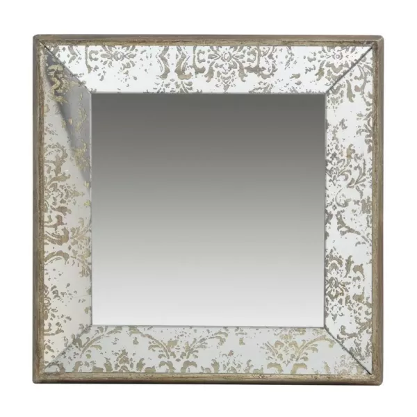 A & B Home DualPurpose Gold Large Square Mirror/Tray