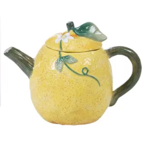 Certified International 24 oz. Citron 3-D Multi-Colored Lemon Teapot