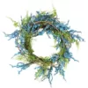 Northlight 12 in. Unlit Blue Green and Brown Decorative Berry Artificial Spring Twig Wreath