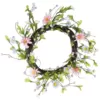 Northlight 12 in. Unlit Green Pink and Purple Decorative Artificial Spring Floral Twig Wreath