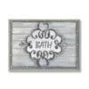 Stupell Industries 12.5 in. x 18.5 in. "Bath Grey Bead Board with Scroll Plaque Bathroom" by Bonnie Wrublesky Printed Wood Wall Art