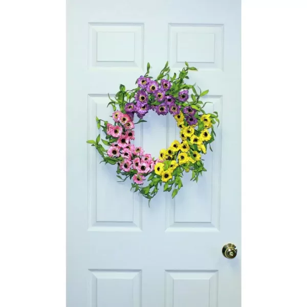 Worth Imports 20 in. Mixed Daisy Wreath