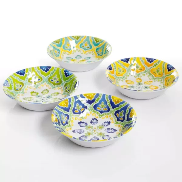 Gibson Home Seaberry 12-Piece Patterned Multi Melamine Outdoor Dinnerware Set (Service for 4)