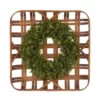 Glitzhome 18 in. Dia Boxwood Wreath with 24 in. L Bamboo Basket