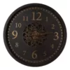 Glitzhome 22.83 in. D Morden Oversized Metal Wall Clock with Moving Gears