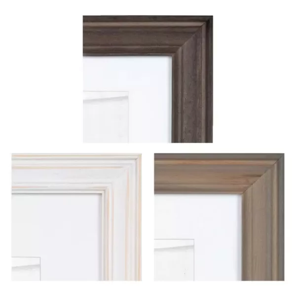 Kate and Laurel Bordeaux Multi/Gray with Shelves Picture Frames (Set of 10)