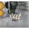 LITTON LANE 4 in. x 2 in. Modern "Eat" Gold and Silver Aluminum Cutouts (Set of 2)