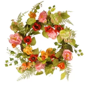 National Tree Company 22 in. Spring Flower Wreath