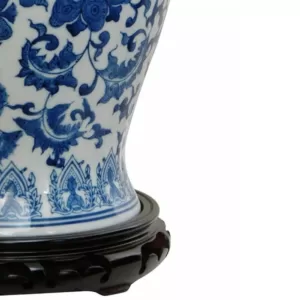 Oriental Furniture Oriental Furniture 18 in. Porcelain Decorative Vase in Blue