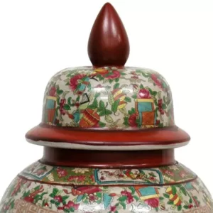 Oriental Furniture Oriental Furniture 18 in. Porcelain Decorative Vase in Red