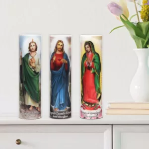 Stonebriar Collection 8 in. Virgin of Guadalupe LED Prayer Candle