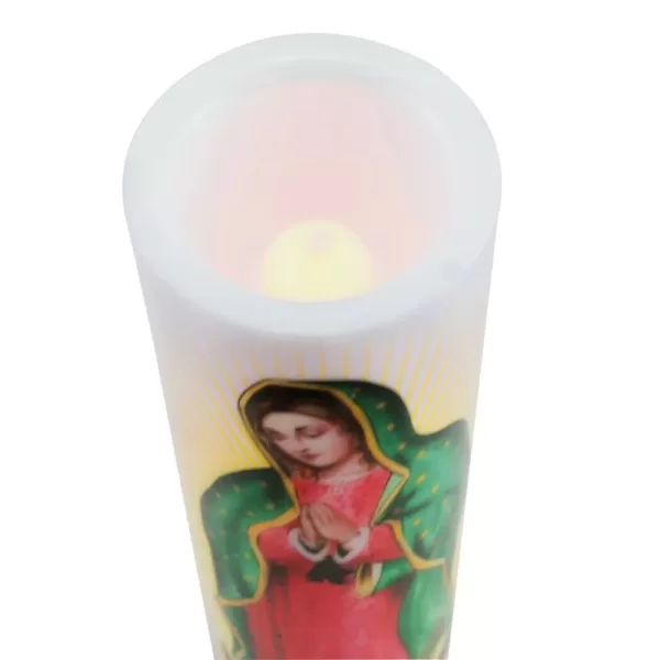 Stonebriar Collection 8 in. Virgin of Guadalupe LED Prayer Candle