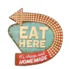 3R Studios 16 in. H x 15 in. W "Eat Here" Retro Wall Art