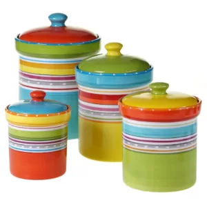 Certified International Mariachi Multi-size Multi-color Canister Set (4-Pieces)