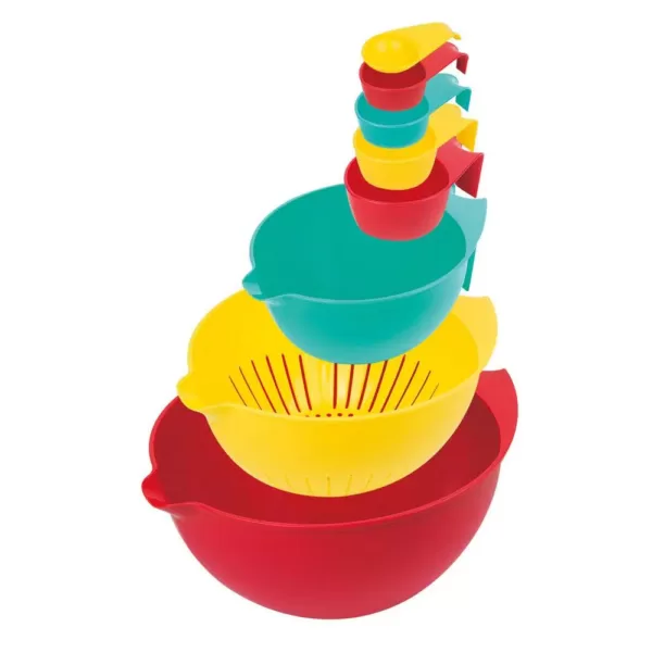 MasterPan 10 in. 8-Piece Multi-Colored Nested Mixing and Measuring Bowl