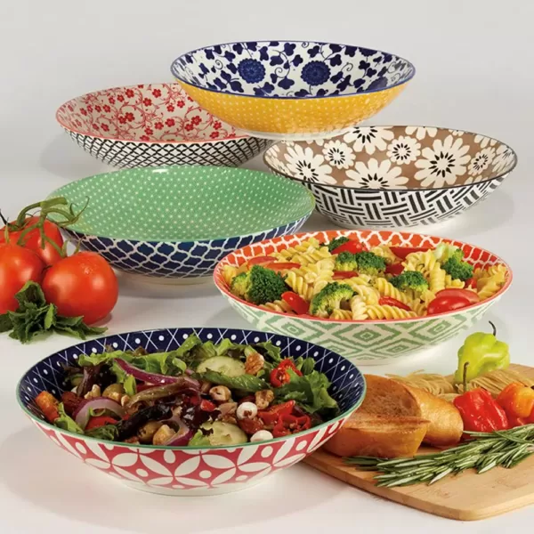 Certified International Soho Multicolored Porcelain 9 in. 32 oz. Dinner Bowls (Set of 6)