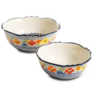 Gibson Home Luxembourg 8 in. and 10 in. 32 fl. oz. and 64 fl. oz. Multicolored Stoneware Serving Bowls (Set of 2)