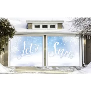 My Door Decor 7 ft. x 8 ft. Let It Snow-Christmas Garage Door Decor Mural for Split Car Garage