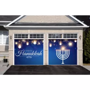 My Door Decor 7 ft. x 8 ft. Hanukkah Menorah-Hanukkah Garage Door Decor Mural for Split Car Garage