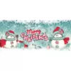 My Door Decor 7 ft. x 16 ft. Snowman Merry Christmas-Outdoor Christmas Holiday Garage Door Banner Decor