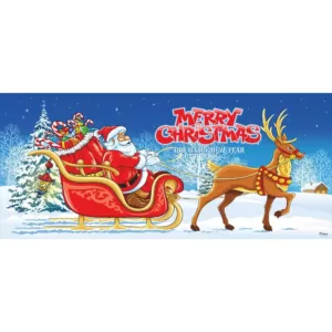 My Door Decor 7 ft. x 16 ft. Santa's Sleigh Ride-Christmas Garage Door Decor Mural for Double Car Garage