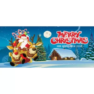 My Door Decor 7 ft. x 16 ft. Santa's Take off Christmas Garage Door Decor Mural for Double Car Garage