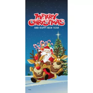 My Door Decor 36 in. x 80 in. Santa's Take off-Christmas Front Door Decor Mural