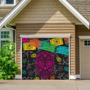 My Door Decor 7 ft. x 8 ft. Day Of The Dead Halloween Garage Door Decor Mural for Single Car Garage