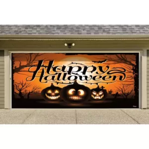 My Door Decor 7 ft. x 16 ft. Night of the Jack-O'-Lantern Outdoor Halloween Holiday Garage Door Decor Mural for Double Car Garage