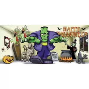 My Door Decor 7 ft. x 16 ft. Frank and Friends Outdoor Halloween Holiday Garage Door Decor Mural for Double Car Garage