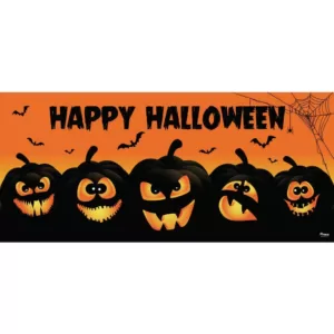 My Door Decor 7 ft. x 16 ft. Happy Halloween Jack-O-Lanterns Garage Door Decor Mural for Double Car Garage Car Garage